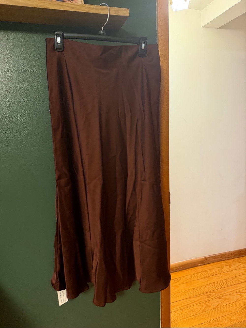 Cupshe Brown Satin A-Line Skirt